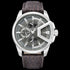 POLICE UNDERLINED MEN'S GREY DIAL LEATHER WATCH