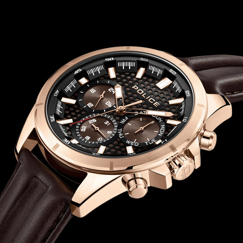 POLICE MALAWI MEN'S ROSE GOLD WATCH - SIDE VIEW