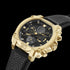 POLICE NORWOOD MEN'S GOLD BLACK LEATHER WATCH - ANGLE VIEW