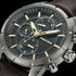 POLICE NEIST MEN'S GUNMETAL BROWN LEATHER WATCH - DIAL CLOSE-UP