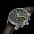 POLICE NEIST MEN'S GUNMETAL BROWN LEATHER WATCH - ANGLE VIEW