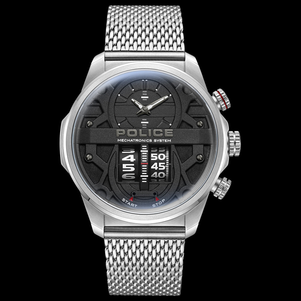 POLICE ROTORCROM MEN'S SILVER GREY DIAL WATCH