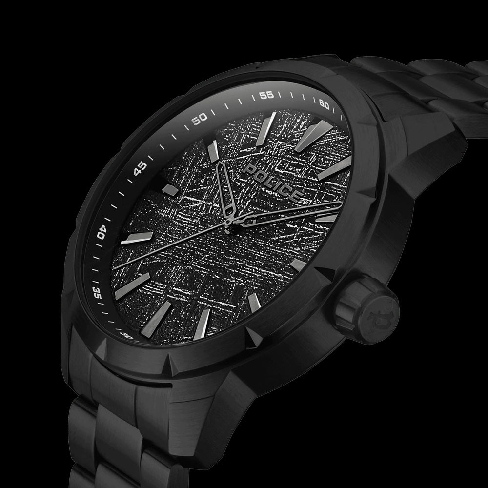 POLICE PENDRY MEN'S ALL BLACK WATCH - SIDE VIEW