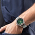 POLICE MENSOR MEN'S SILVER GREEN DIAL WATCH - WRIST VIEW