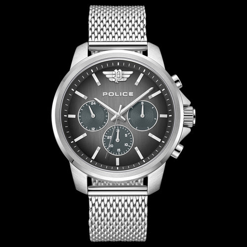 POLICE MENSOR MEN'S SILVER GREY DIAL WATCH