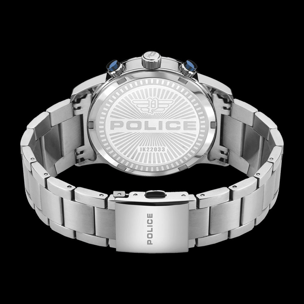 POLICE LANSHU MEN'S BLUE DIAL WATCH - BACK VIEW