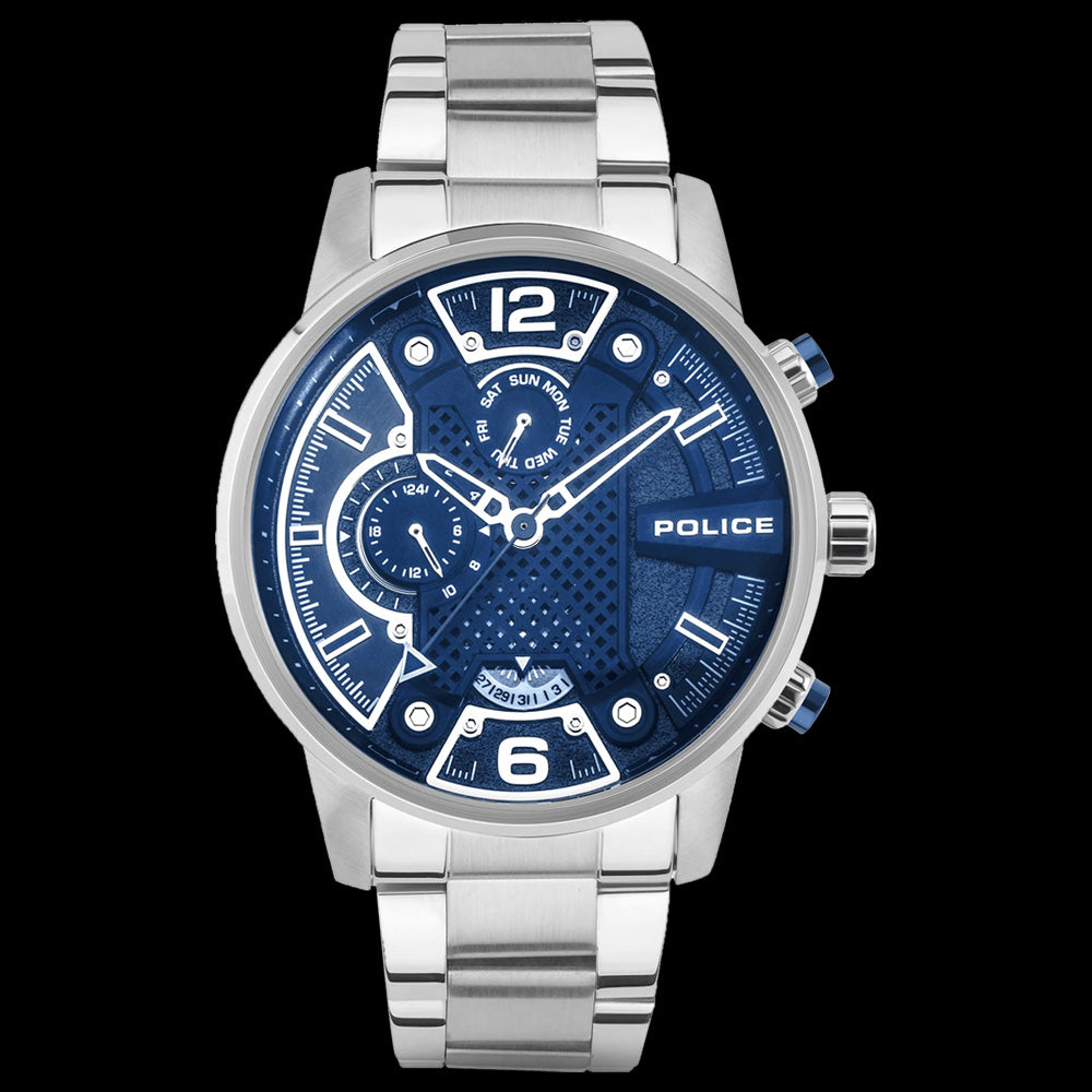 POLICE LANSHU MEN'S BLUE DIAL WATCH