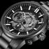 POLICE GREENLANE MEN'S ALL BLACK WATCH - DIAL CLOSE-UP