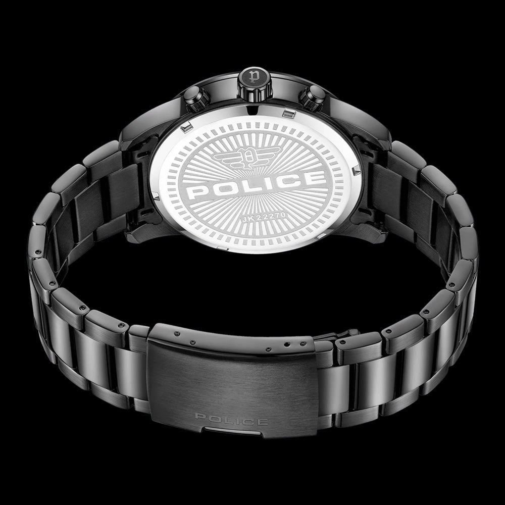 POLICE GREENLANE MEN'S ALL BLACK WATCH - BACK VIEW