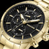 POLICE NEIST MEN'S GOLD BLACK DIAL WATCH - DIAL CLOSE-UP