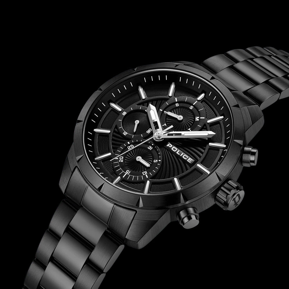 POLICE NEIST MEN'S ALL BLACK WATCH - ANGLE VIEW