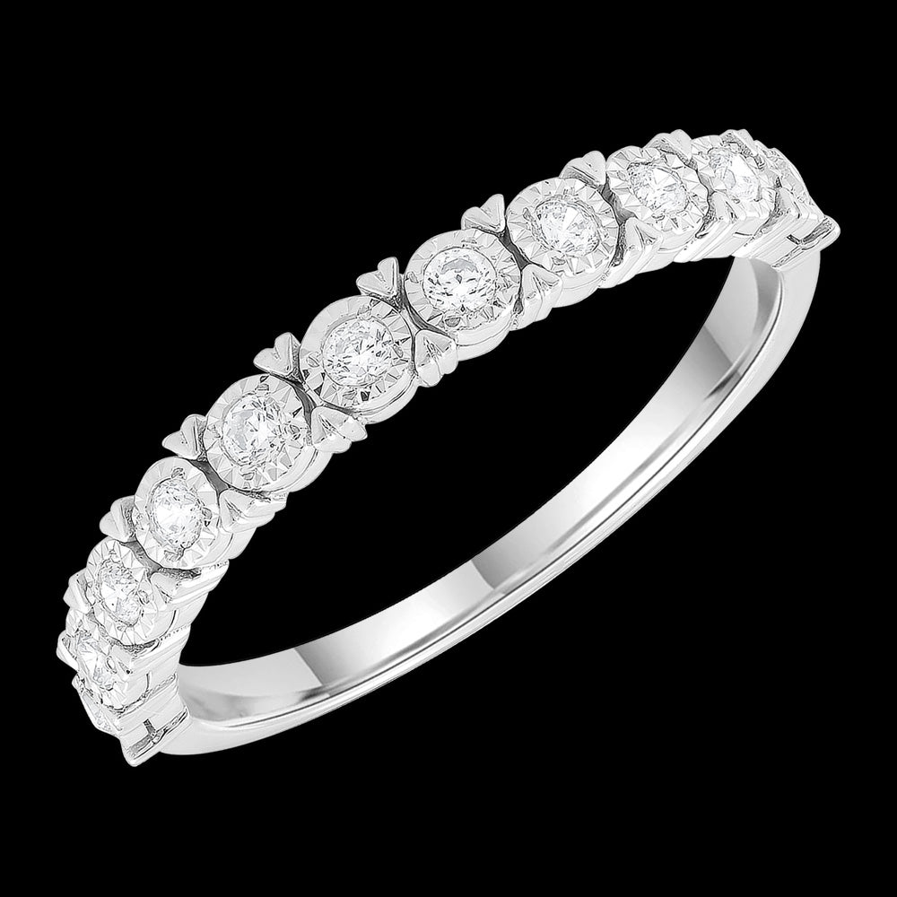 DIAMOND 9K WHITE GOLD BAND RING