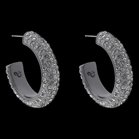 LOLA & GRACE MINI HOOP CREOLE GUN METAL EARRINGS