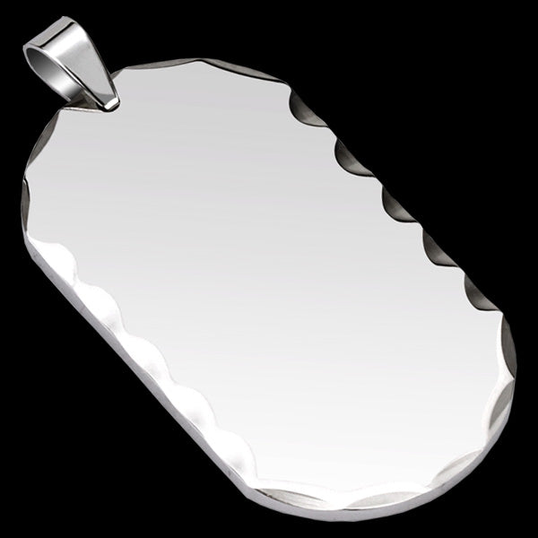 STAINLESS STEEL FACET EDGE DOG TAG