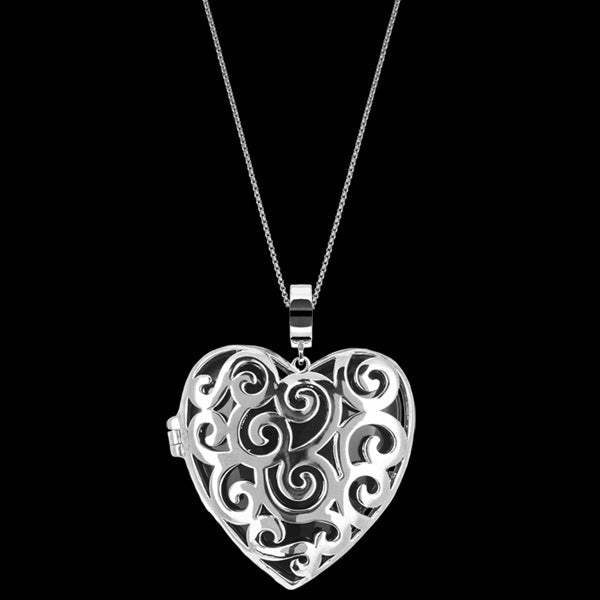 KAGI SILVER SPLENDOUR HEART NECKLACE - BACK VIEW