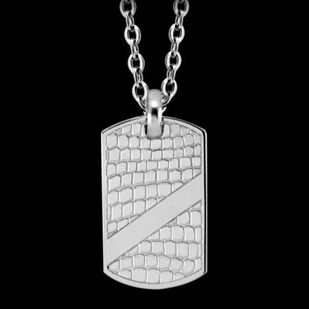 STAINLESS STEEL SNAKESKIN DOG TAG