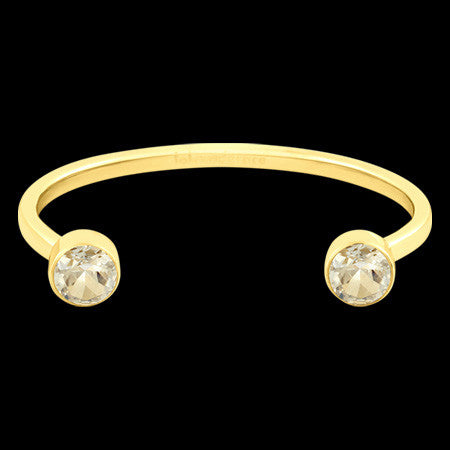 LOLA AND GRACE GOLD CRYSTAL STONE U-CUFF