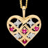 9 KARAT GOLD RUBY & DIAMOND DREAMWEAVER HEART NECKLACE