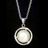 STERLING SILVER CZ FRESHWATER PEARL SPARKLE BORDER NECKLACE