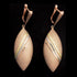 STERLING SILVER ROSE GOLD IP LEAF STRIPE EARRINGS EARRINGS