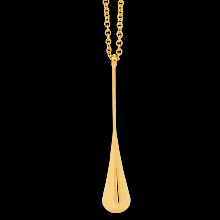 ELLANI STAINLESS STEEL GOLD IP LONG DROPLET NECKLACE
