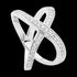 ELLANI STERLING SILVER CHANNEL CZ CROSSOVER RING