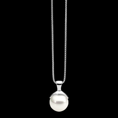 ELLANI STERLING SILVER WHITE PEARL NECKLACE