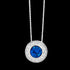 ELLANI STERLING SILVER HALO SAPPHIRE CZ BEZEL NECKLACE