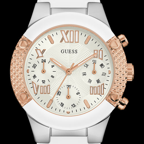 GUESS ROCKSTAR ROSE GOLD LADIES SPORT WATCH - CLOSE-UP