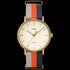 TIMEX WEEKENDER FAIRFIELD GOLD CASE MULTI-COLOUR STRAP WATCH
