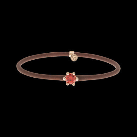 LE CORONE MIGNON ROSE GOLD SCARLET RED CZ BRACELET
