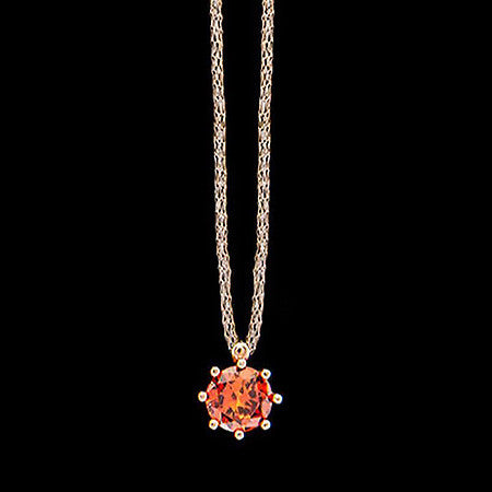 LE CORONE CLASSIC ROSE GOLD SCARLET RED CZ NECKLACE