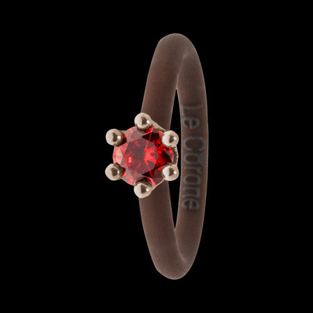 LE CORONE MIGNON ROSE GOLD SCARLET RED CZ RING