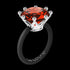 LE CORONE MAGNUM SILVER SCARLET RED CZ RING