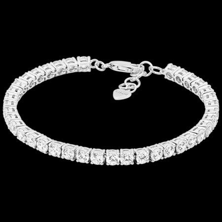 ELLANI STERLING SILVER 4MM SQUARE SET CZ TENNIS BRACELET