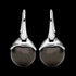 ELLANI STERLING SILVER BLACK PEARL EARRINGS