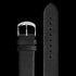 HYPERGRAND 01 SILVER BLACK CLASSIC BLACK LEATHER WATCH - STRAP CLOSE-UP