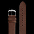 HYPERGRAND 01 SILVER WHITE CLASSIC BROWN LEATHER WATCH - STRAP CLOSE-UP