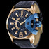 POLICE MEN’S KATAR GOLD BLUE LEATHER WATCH