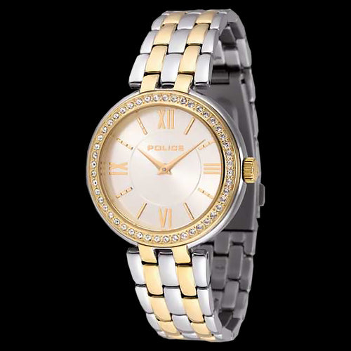 POLICE LADIES MAGNIFICENCE GOLD TWO TONE WATCH