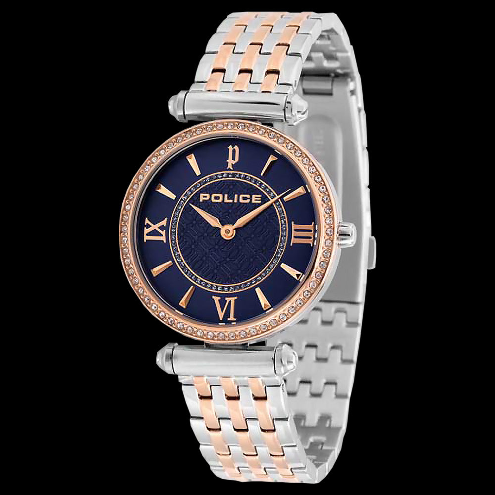POLICE LADIES LIBERTY BLUE DIAL TWO TONE WATCH