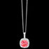 ELLANI STERLING SILVER CUSHION HALO PINK NECKLACE