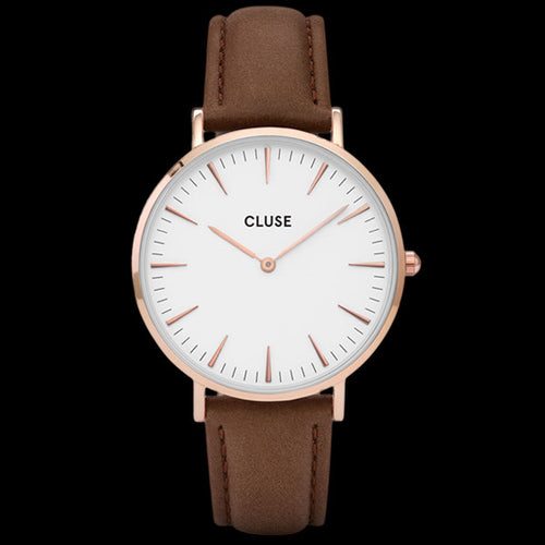 CLUSE LA BOHEME ROSE GOLD WHITE/BROWN WATCH