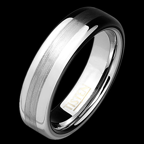 TISTEN MEN’S BRUSHED CENTRE 6MM DOME BAND RING