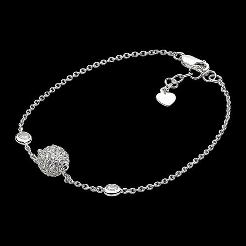 ELLANI STERLING SILVER CZ PAVE BALL BRACELET