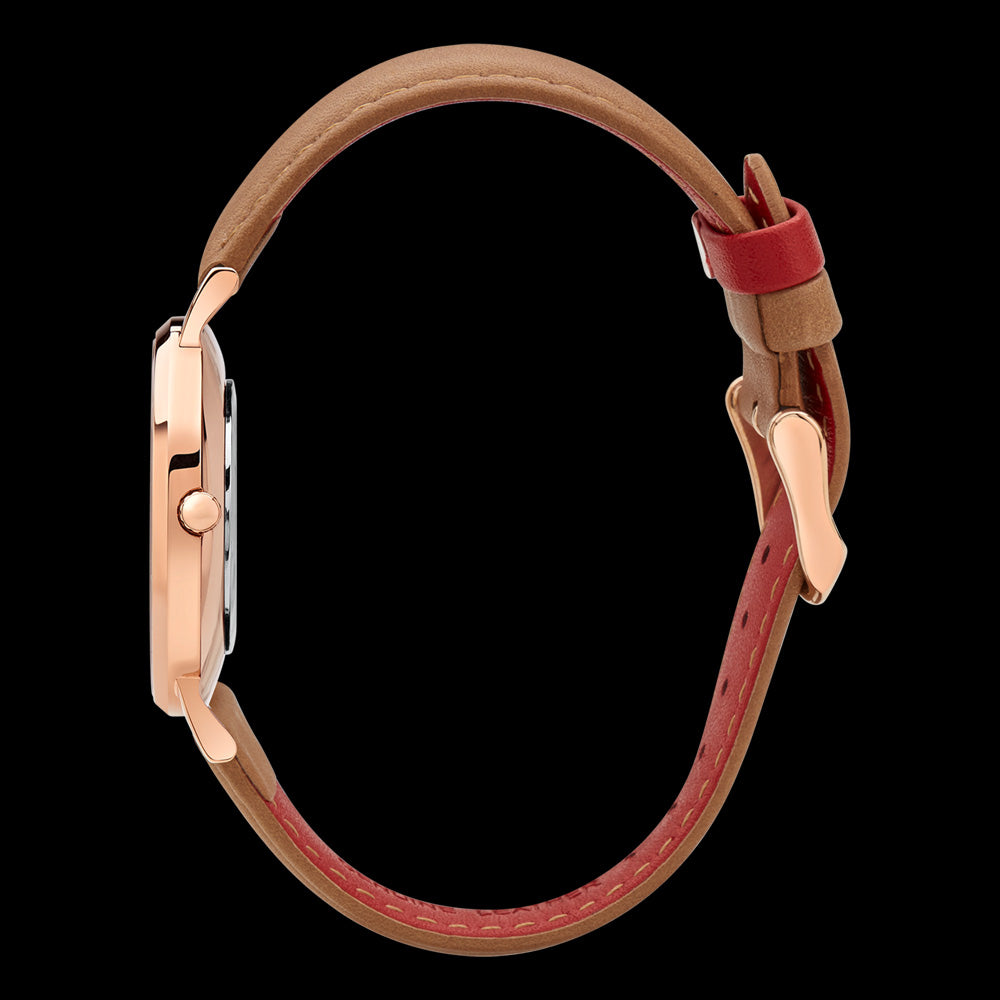 DOXIE ELLA ROSE GOLD TAN 40MM WATCH - SIDE VIEW