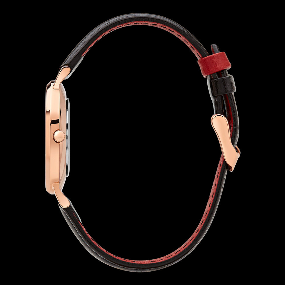 DOXIE FRANKIE ROSE GOLD BLACK 34MM WATCH - SIDE VIEW