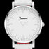 DOXIE WINSTON SILVER WHITE 34MM WATCHV- DIAL CLOSE-UP