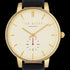 TED BAKER OLIVIA GOLD BLACK LEATHER WATCH - DIAL CLOSE-UP