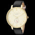 TED BAKER OLIVIA GOLD BLACK LEATHER WATCH - TILT VIEW